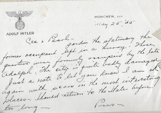 Letter in Hitler's apartment